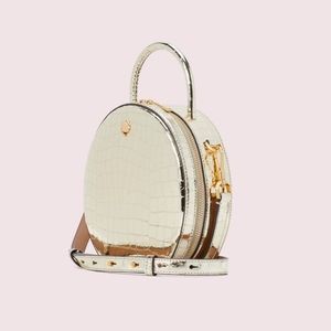 Kate Spade Andi Gold Metallic Croc Canteen Bag NWT